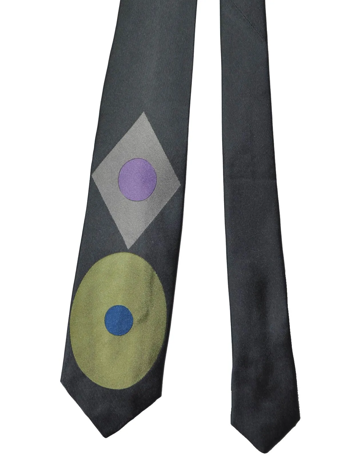 Gene Meyer Tie Gray Green Dot & Diamond SALE