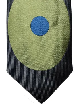 Gene Meyer Tie Gray Green Dot & Diamond SALE