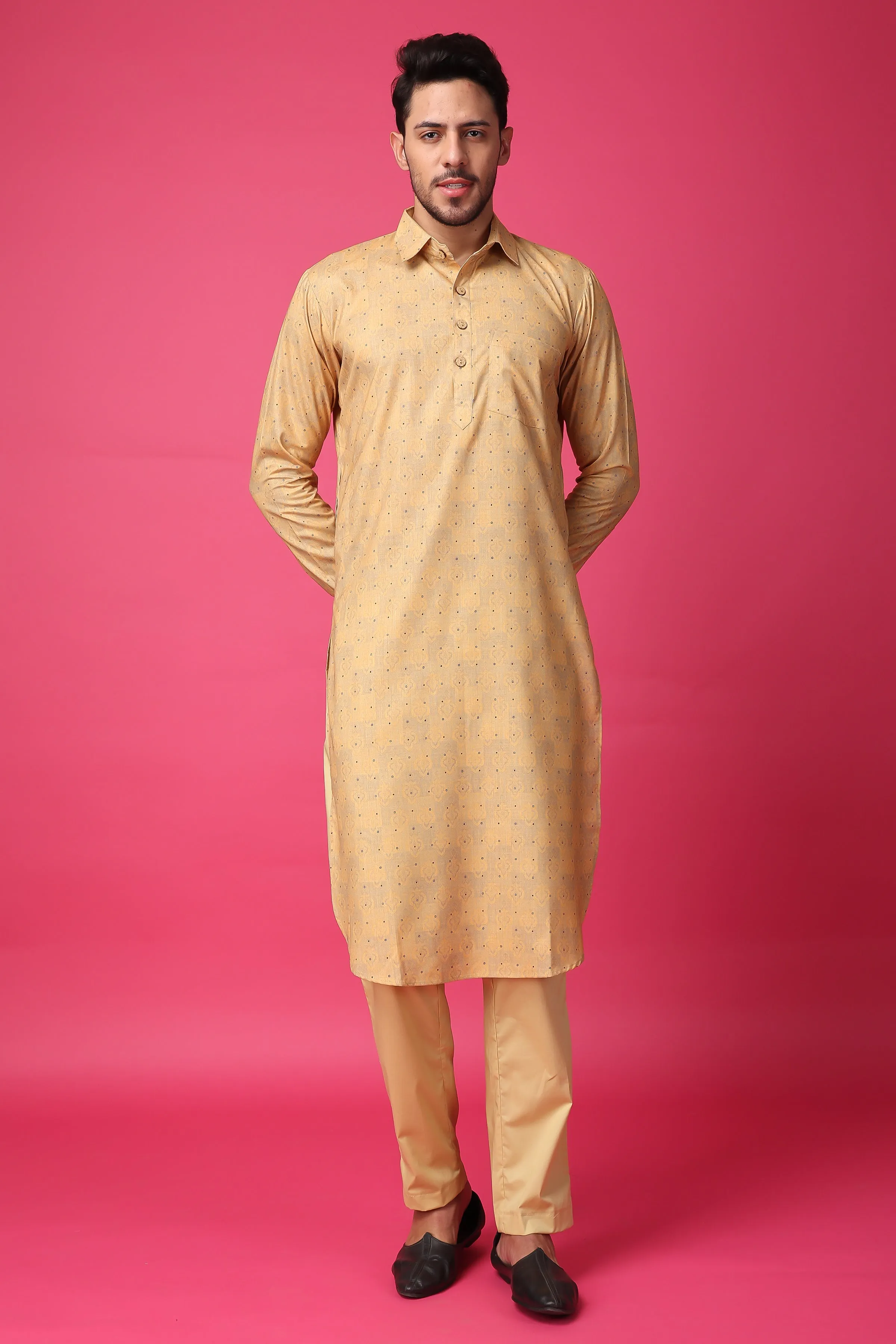 Golden Glow Textured Kurta