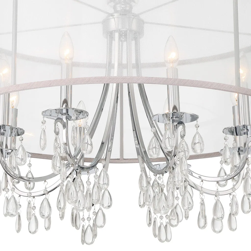 Hampton 8 Light Drum Shade Polished Chrome Chandelier