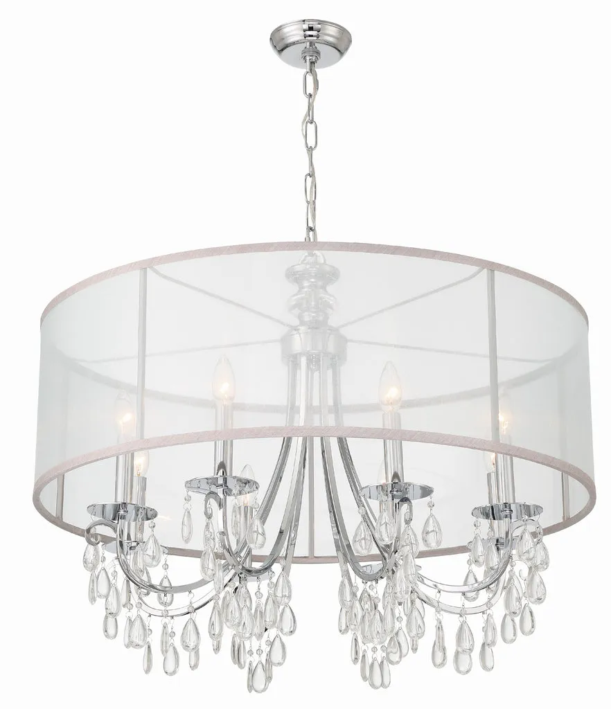 Hampton 8 Light Drum Shade Polished Chrome Chandelier