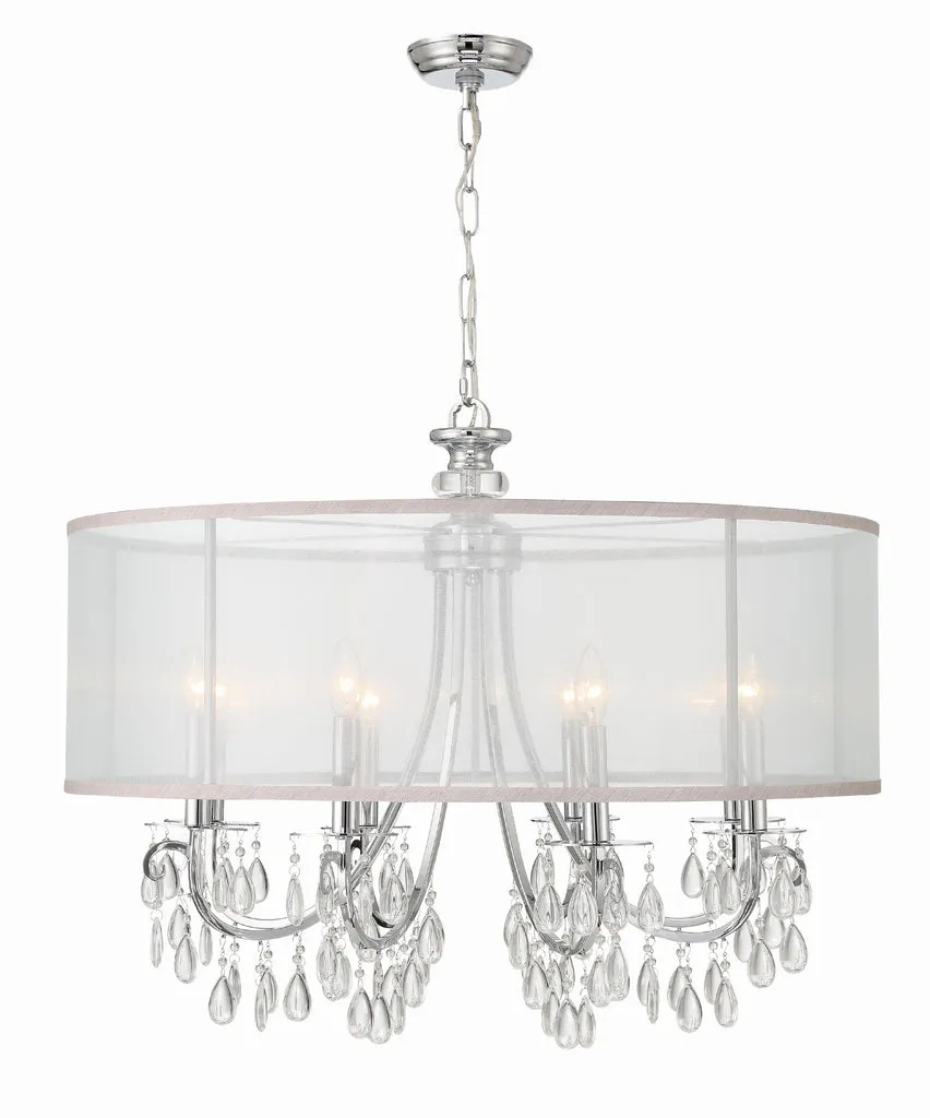 Hampton 8 Light Drum Shade Polished Chrome Chandelier