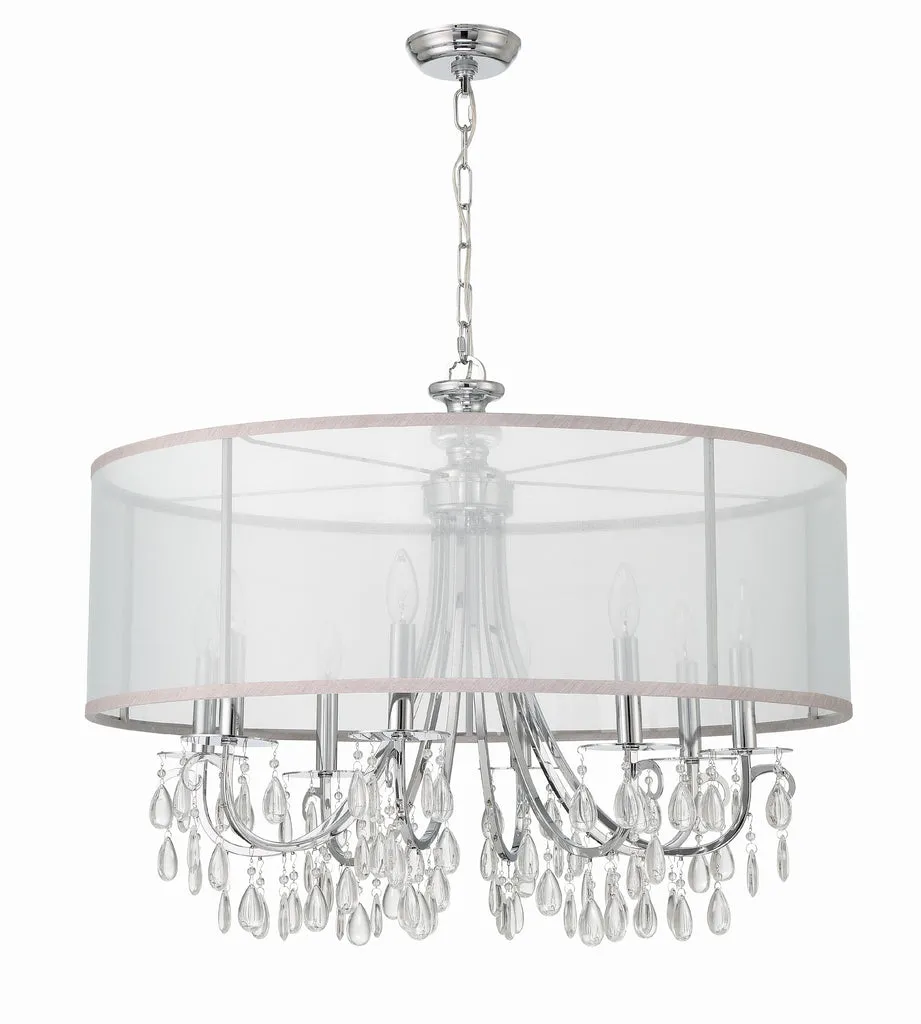 Hampton 8 Light Drum Shade Polished Chrome Chandelier