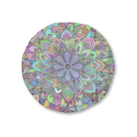 Handmade Mandala Art Tufted Round Floor Cushion