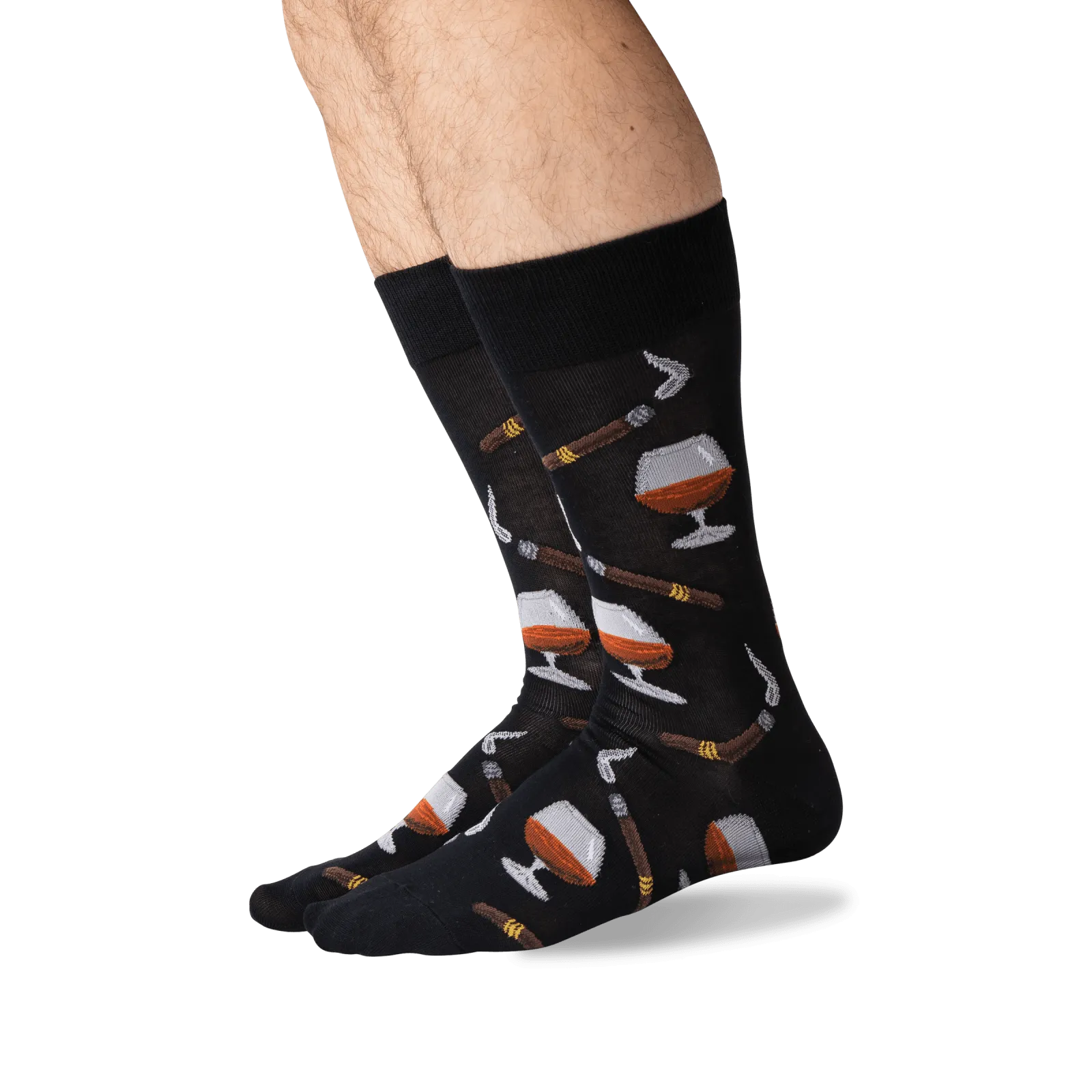 HOTSOX Men's Cognac and Cigars Socks