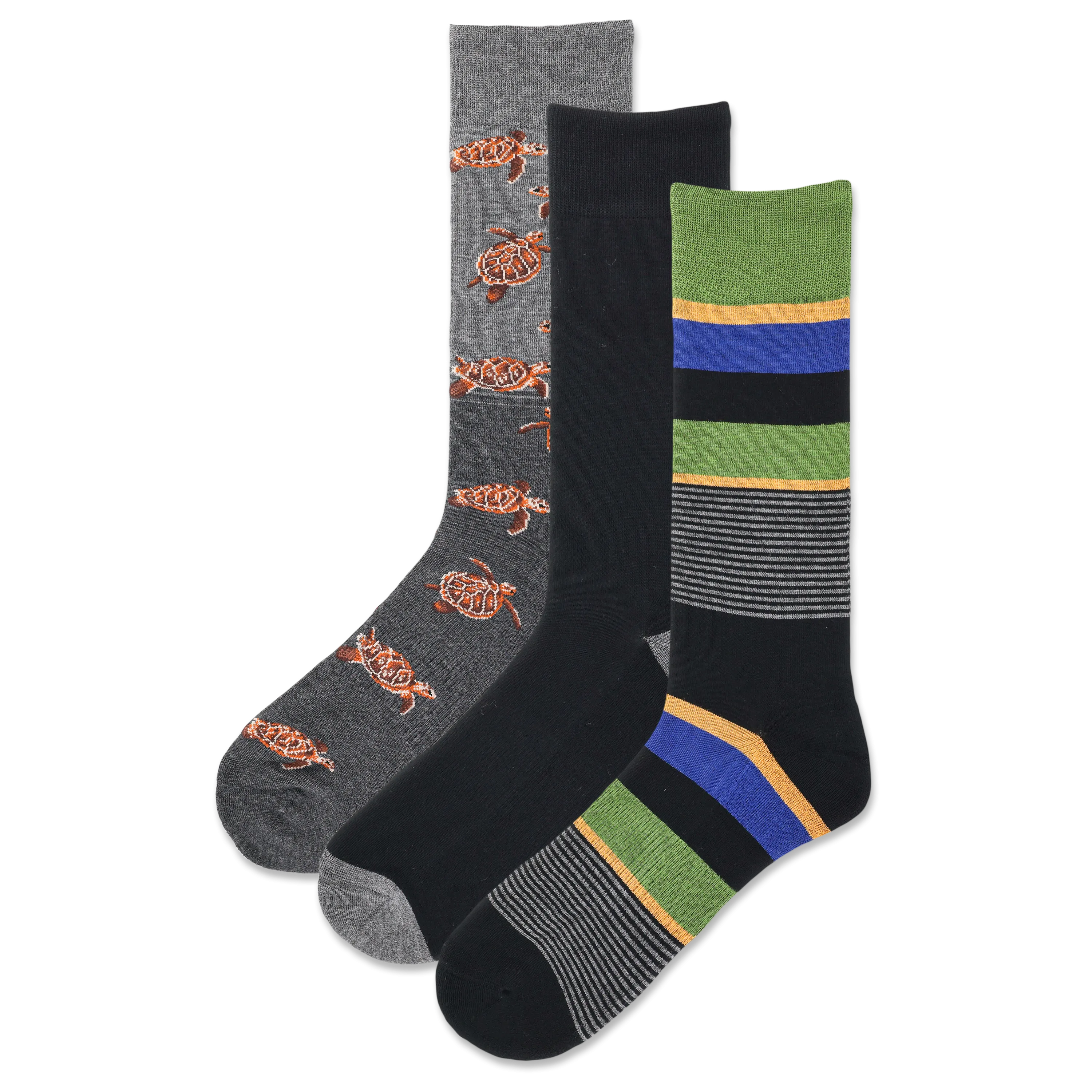 HOTSOX Men's Turtles Crew Sock 3 Pack