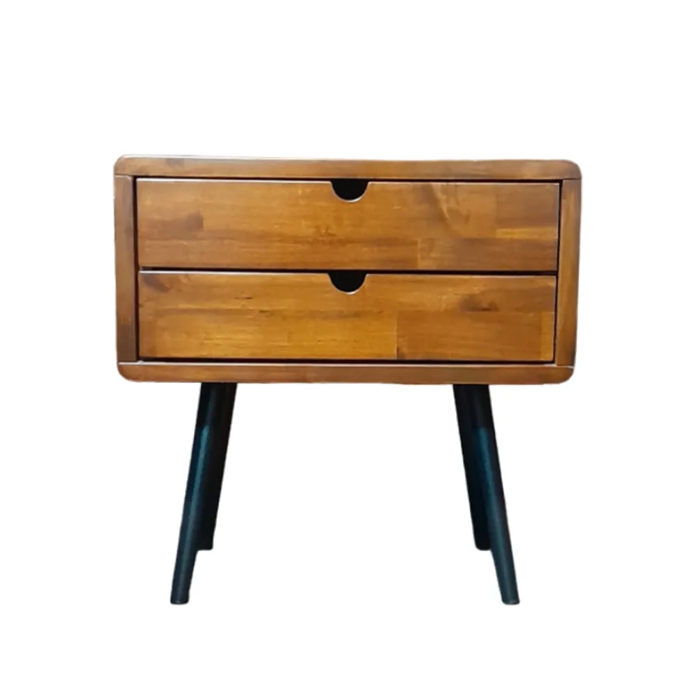 Inception Bedside Cabinet L480 x W400 x H480mm Dark Walnut