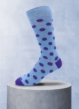 Jaspe Large Dot Sock in Blue