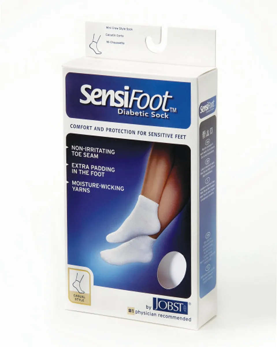 Jobst SensiFoot 8-15 mmHg Unisex Mini-Crew Diabetic Mild Support Socks