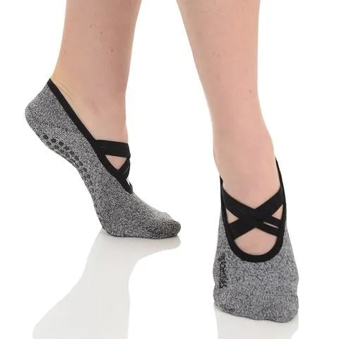 Juliet Double Wrap Grip Sock - Ivory Black