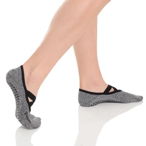 Juliet Double Wrap Grip Sock - Ivory Black