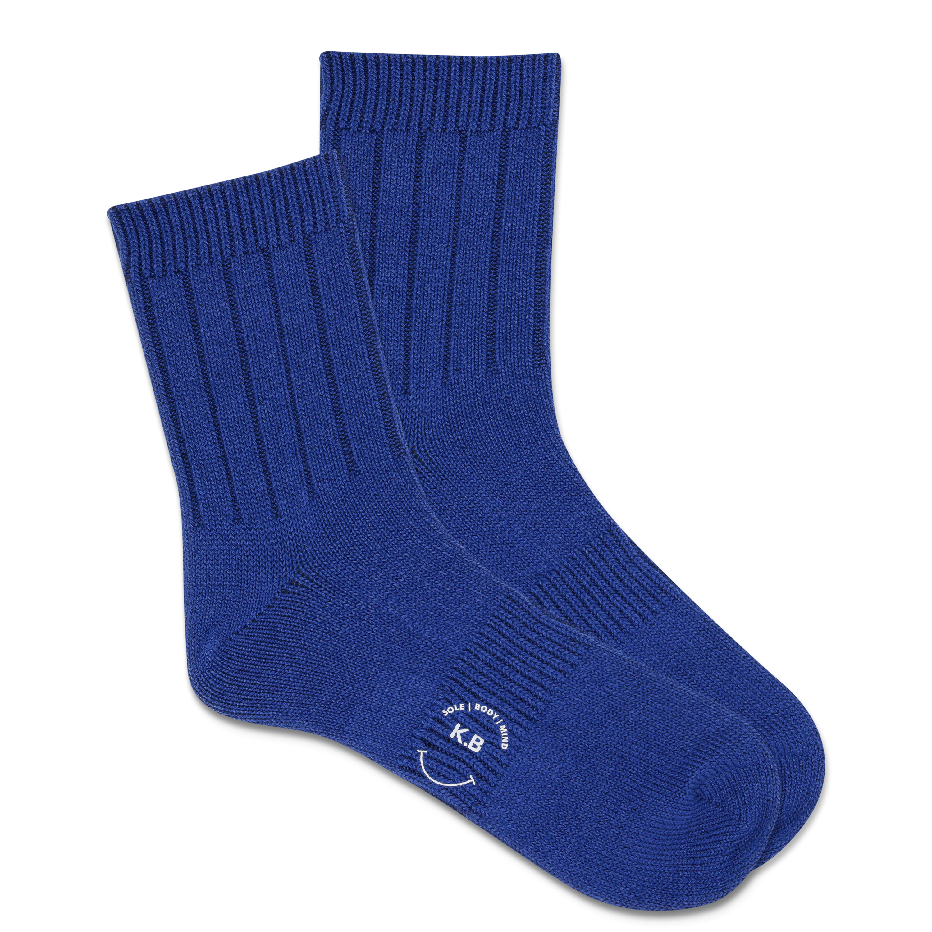 K.Bell Men's Solid Ribbed Short Crew Sock