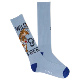 K.Bell Men's Wild and Free Tiger Active Crew Sock