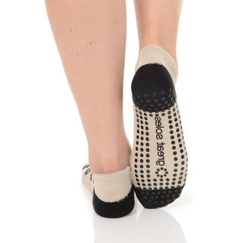 Keira Leopard Tab Back Grip Sock (Barre / Pilates)