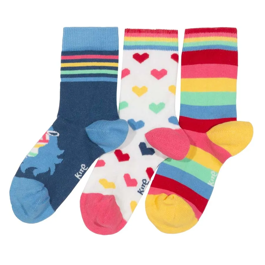 KITE RAINBOW ZEBRA & HEART SOCKS