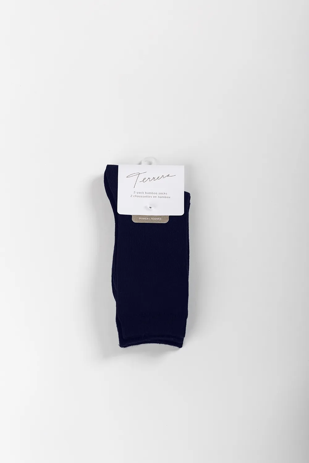 Ladies' 2-Pack Crew Length Bamboo Socks - Navy