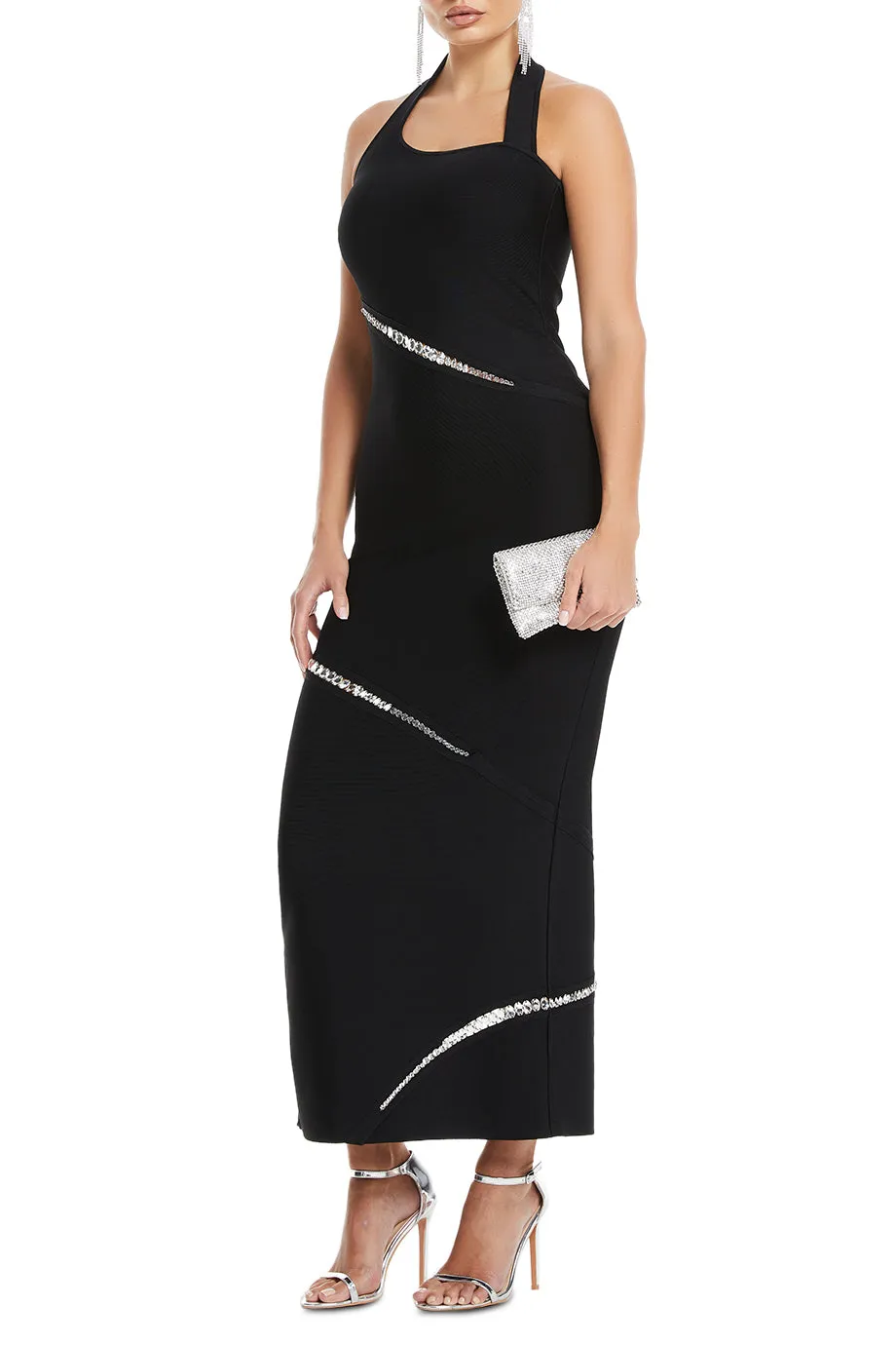 Lennox Crystal Paneled Maxi Dress