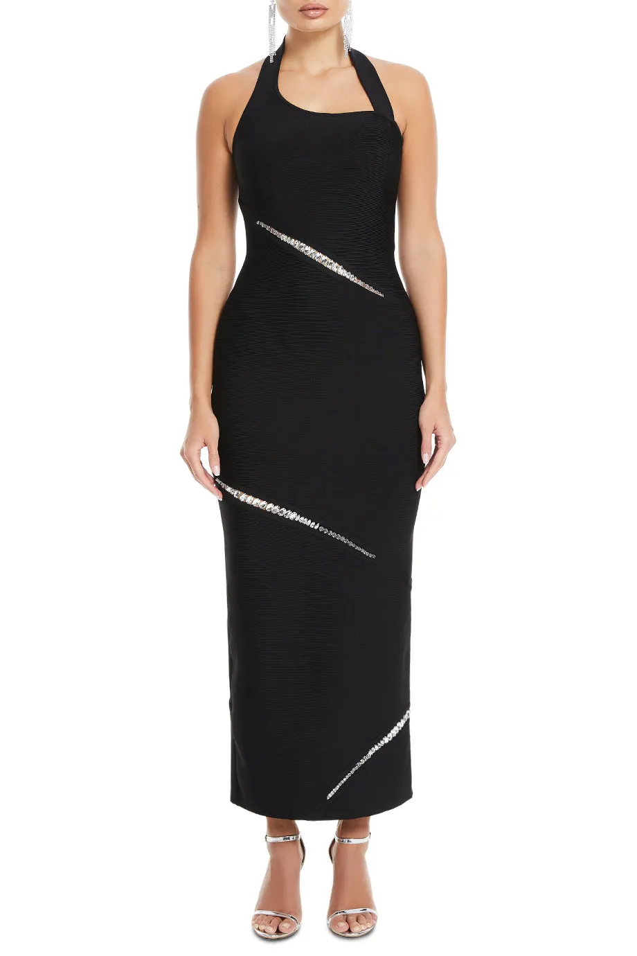 Lennox Crystal Paneled Maxi Dress