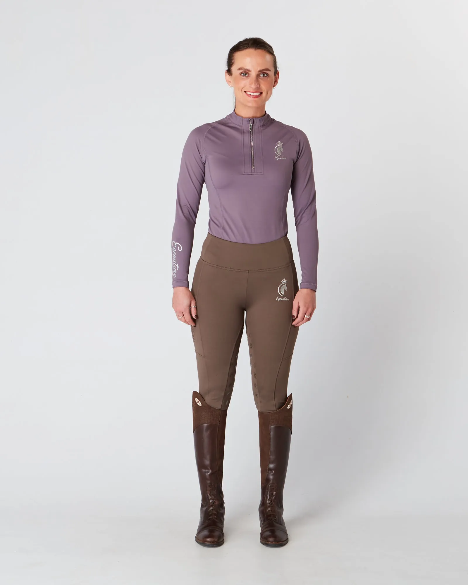 Long Sleeve Equestrian Base Layer - DUSTY MAUVE