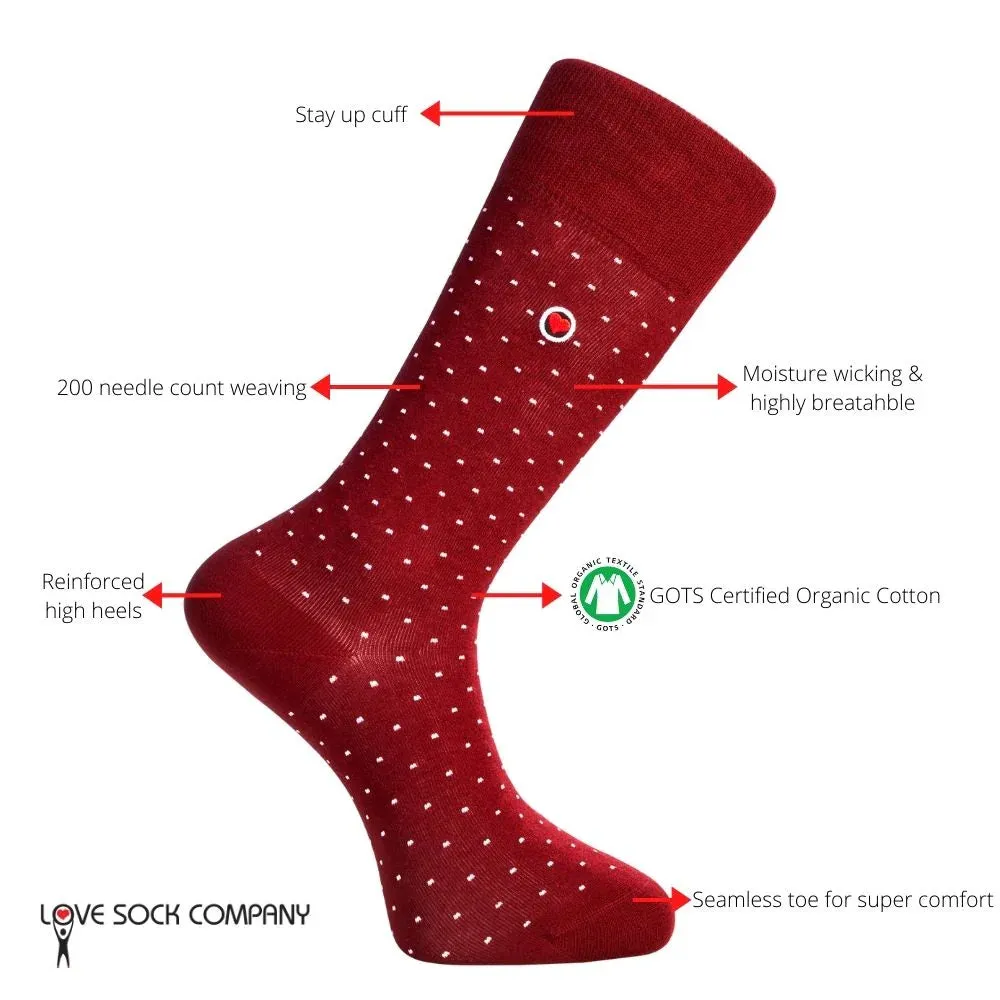 Love Sock Company Men's Organic Cotton Dress Socks - Premium Luxury and Comfort