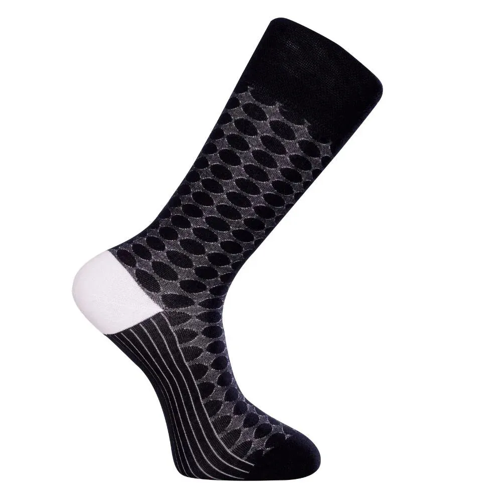 Luxury Men's Organic Cotton Dress Socks - Hypoallergenic - Circles