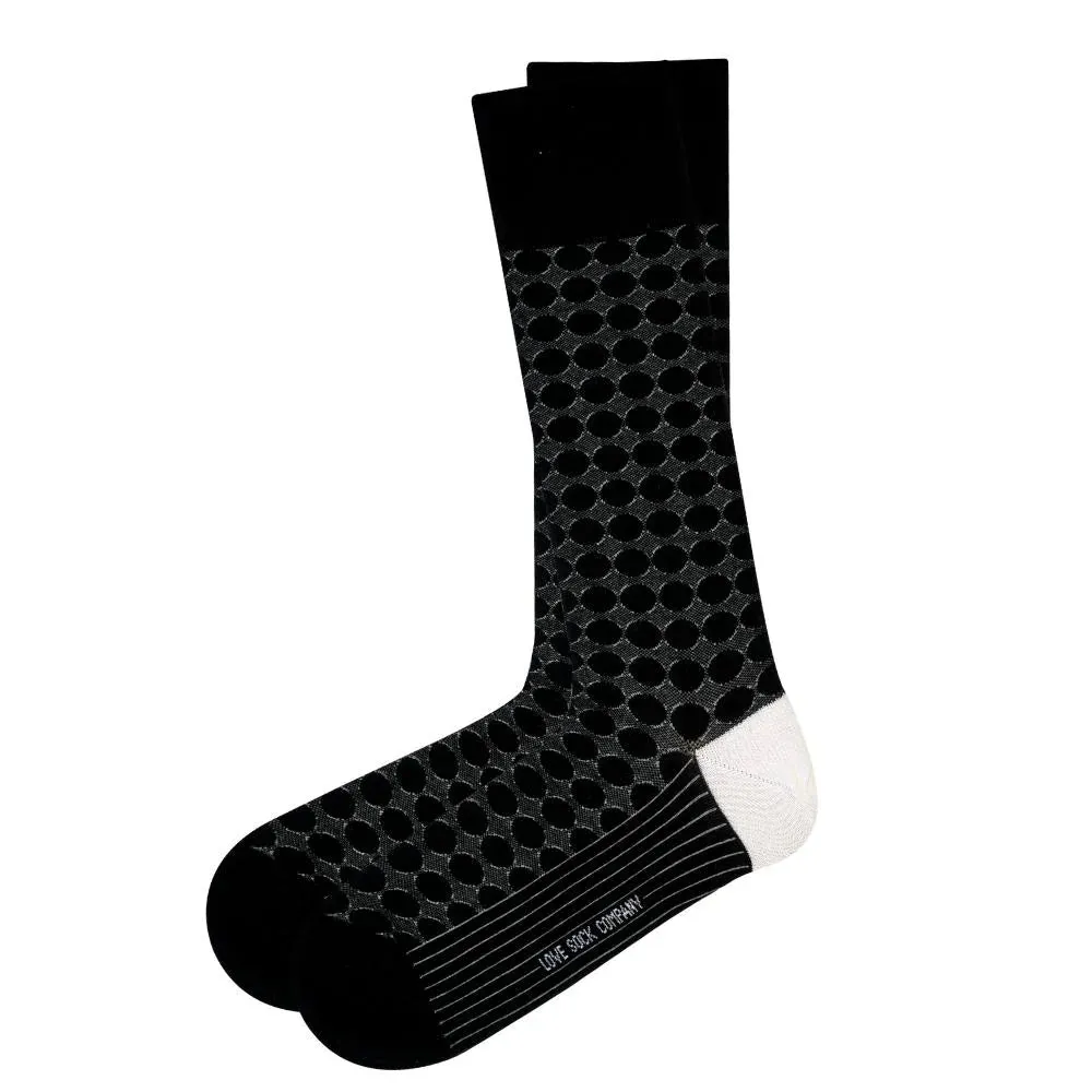 Luxury Men's Organic Cotton Dress Socks - Hypoallergenic - Circles