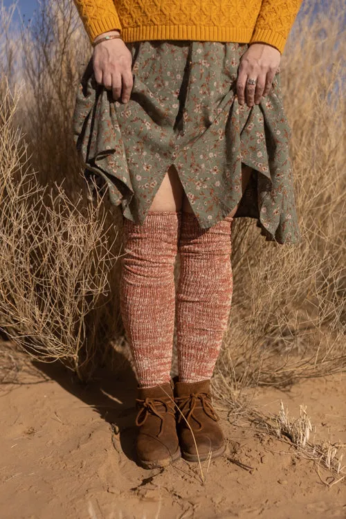 Marled Scrunchable Thigh High Socks