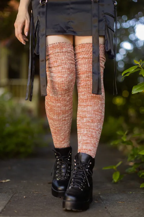 Marled Scrunchable Thigh High Socks