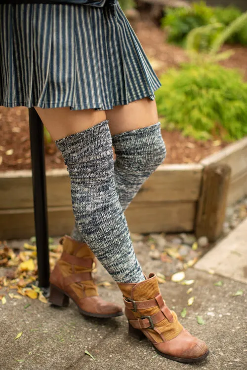 Marled Scrunchable Thigh High Socks