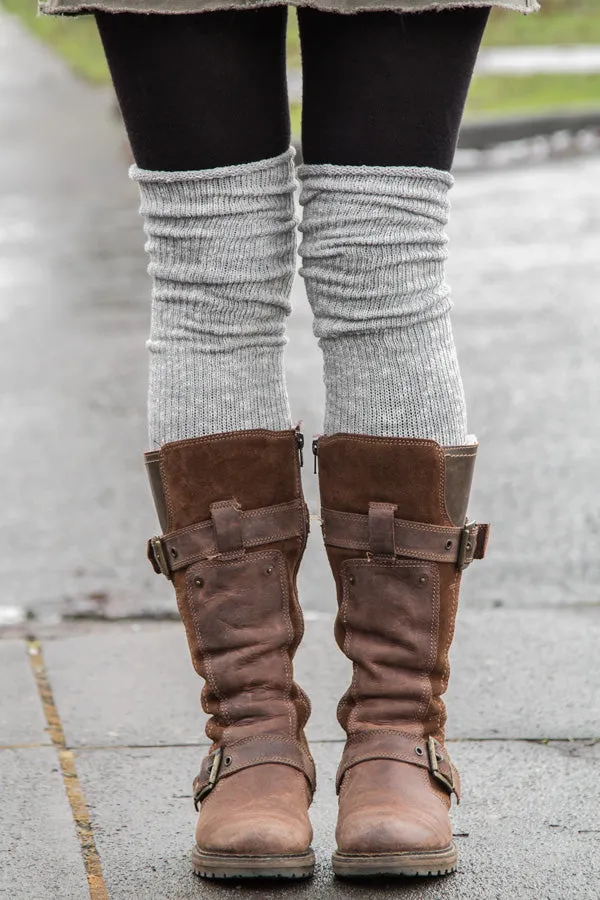 Marled Scrunchable Thigh High Socks