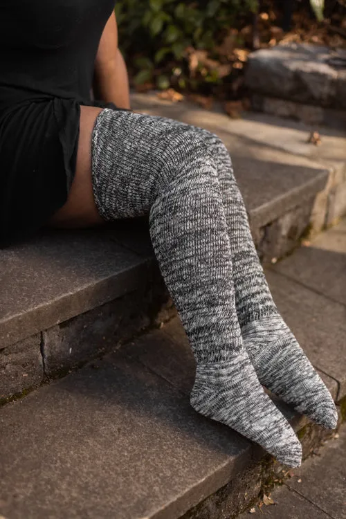 Marled Scrunchable Thigh High Socks