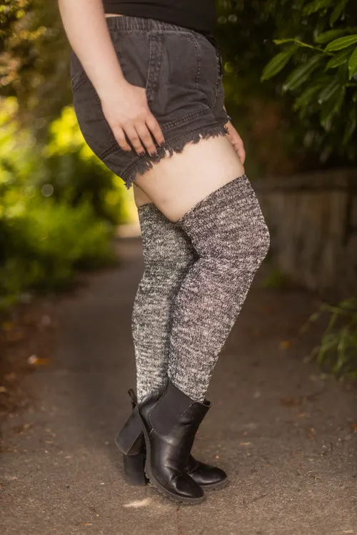 Marled Scrunchable Thigh High Socks