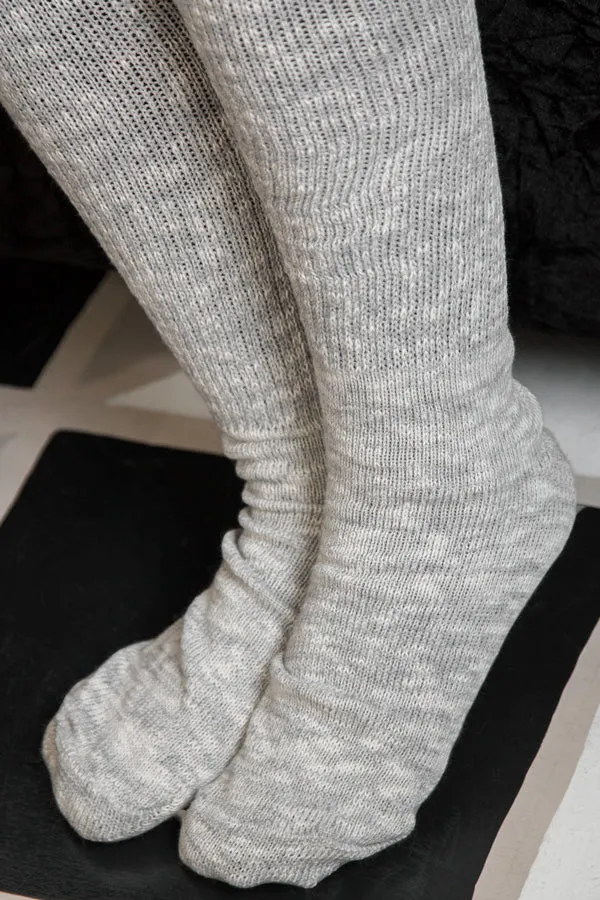 Marled Scrunchable Thigh High Socks