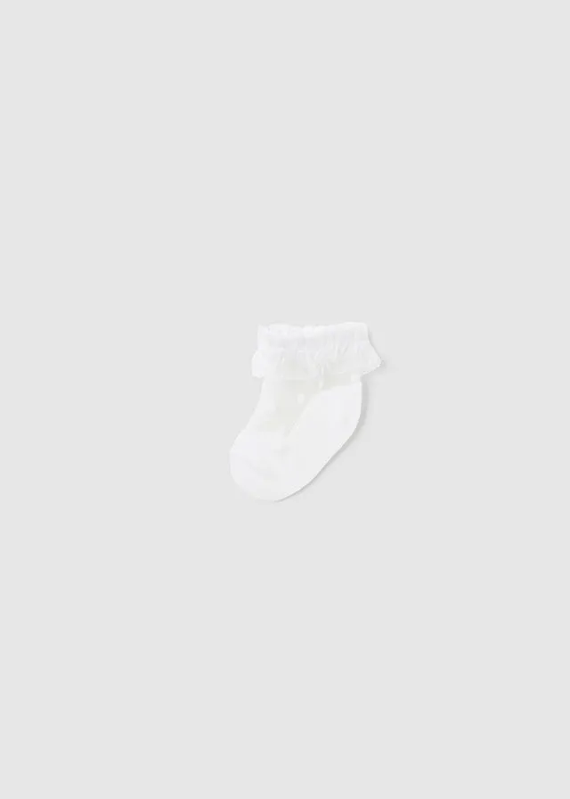 Mayoral 9712 090 - White Plumeti Socks