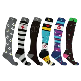 Medical Prints Compression Socks (6-Pairs)