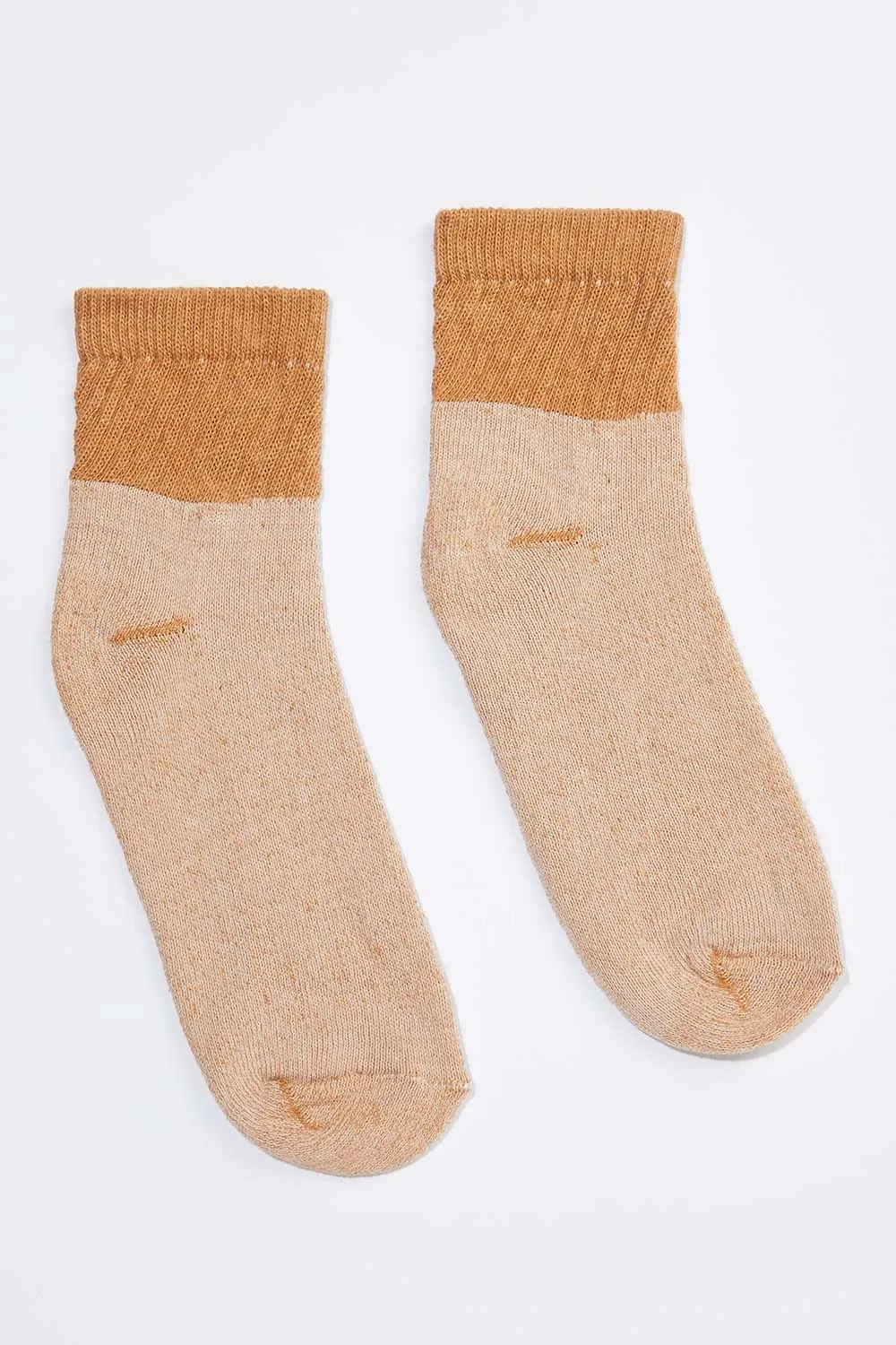 Men's 6 Pack Organic Cotton Socks Brown Ankle