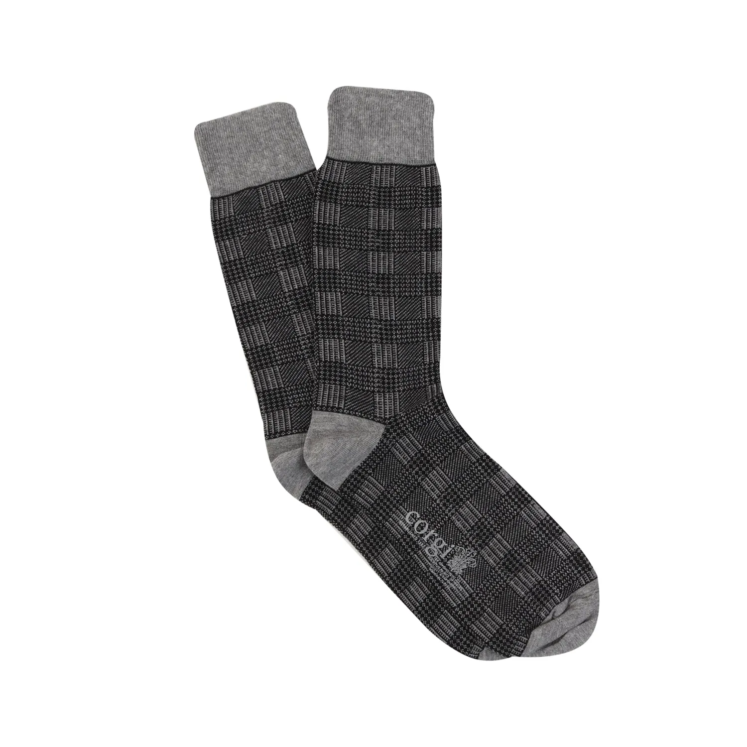 Men's Formal Woven Check Cotton Socks