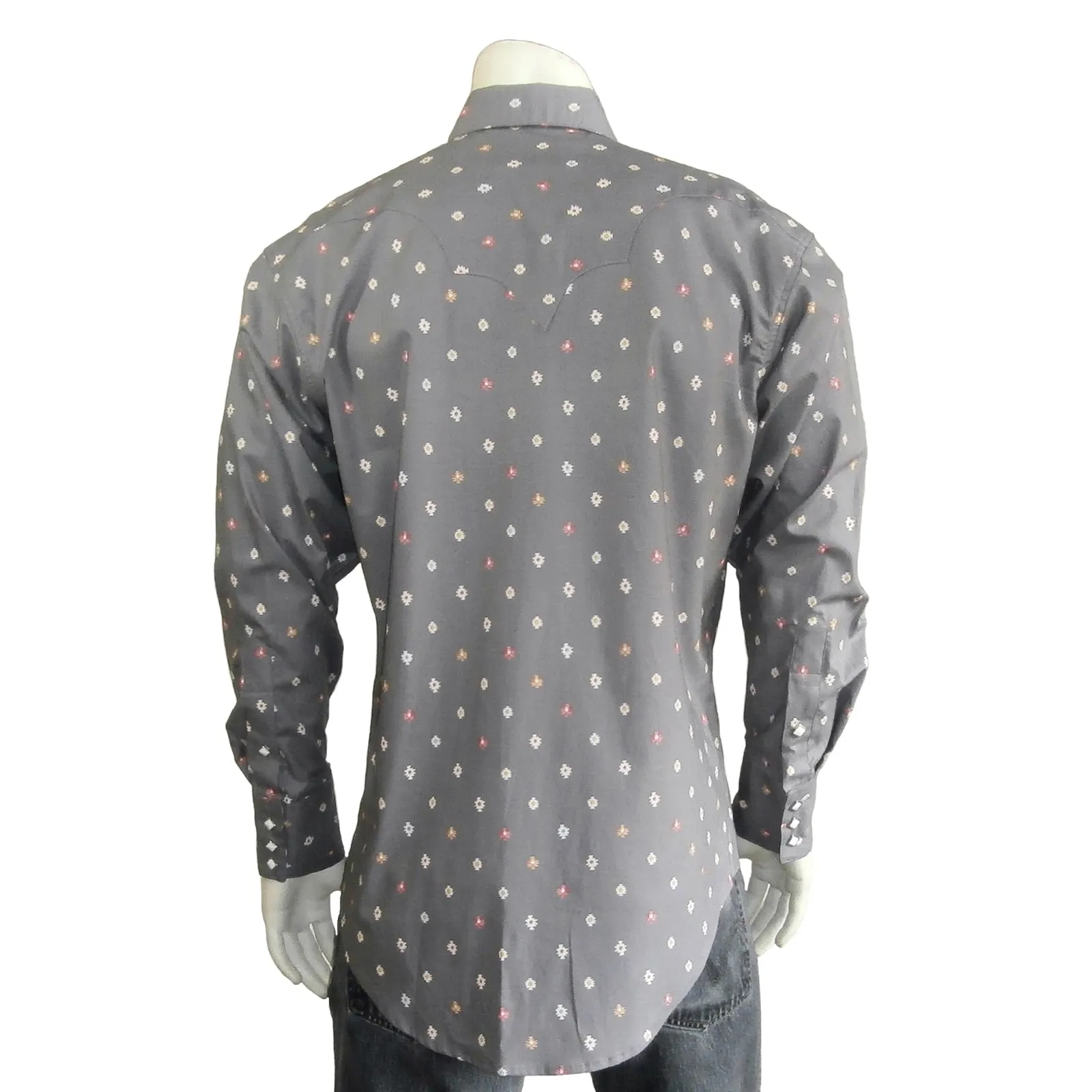 Men's Greige Native Print Western Shirt