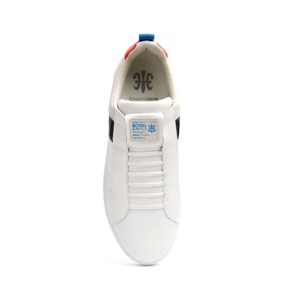 Men's Icon Manhood White Gray Blue Leather Sneakers 02093-051