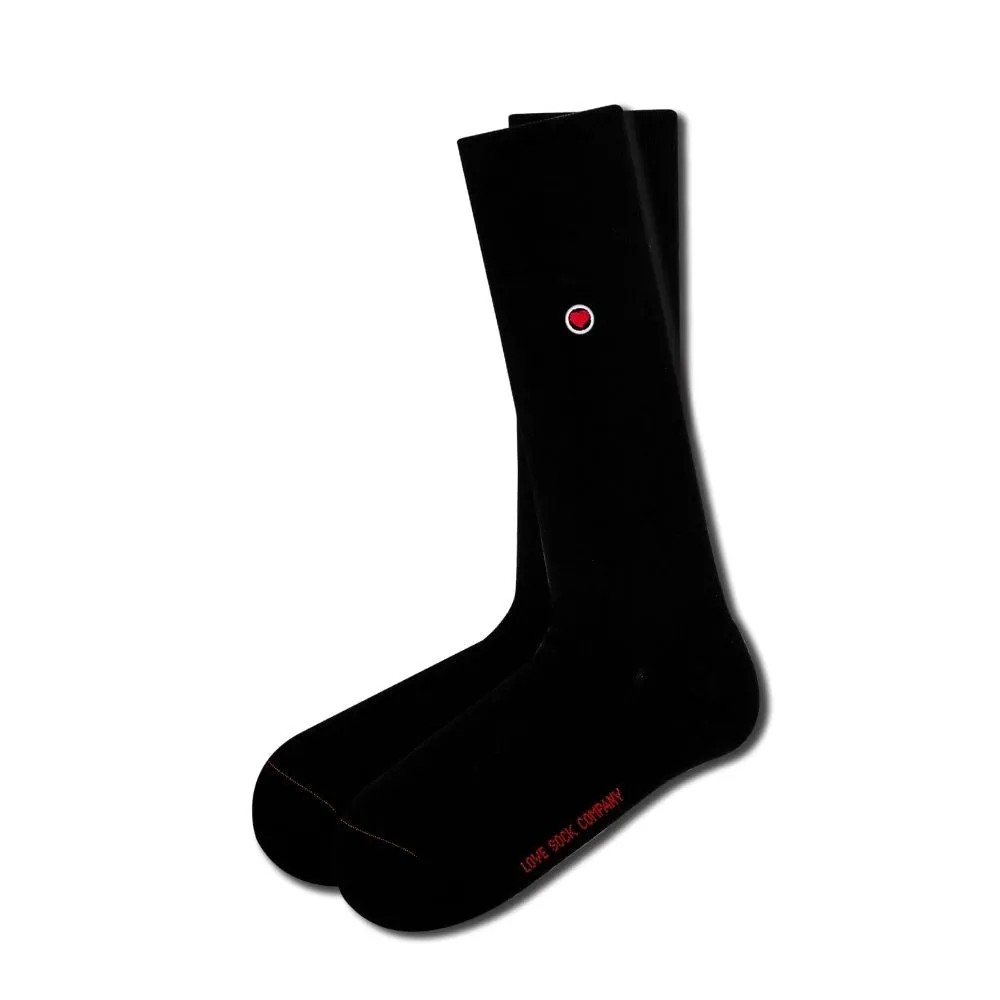 Men’s Mid-Calf Patterned Black Dress Socks