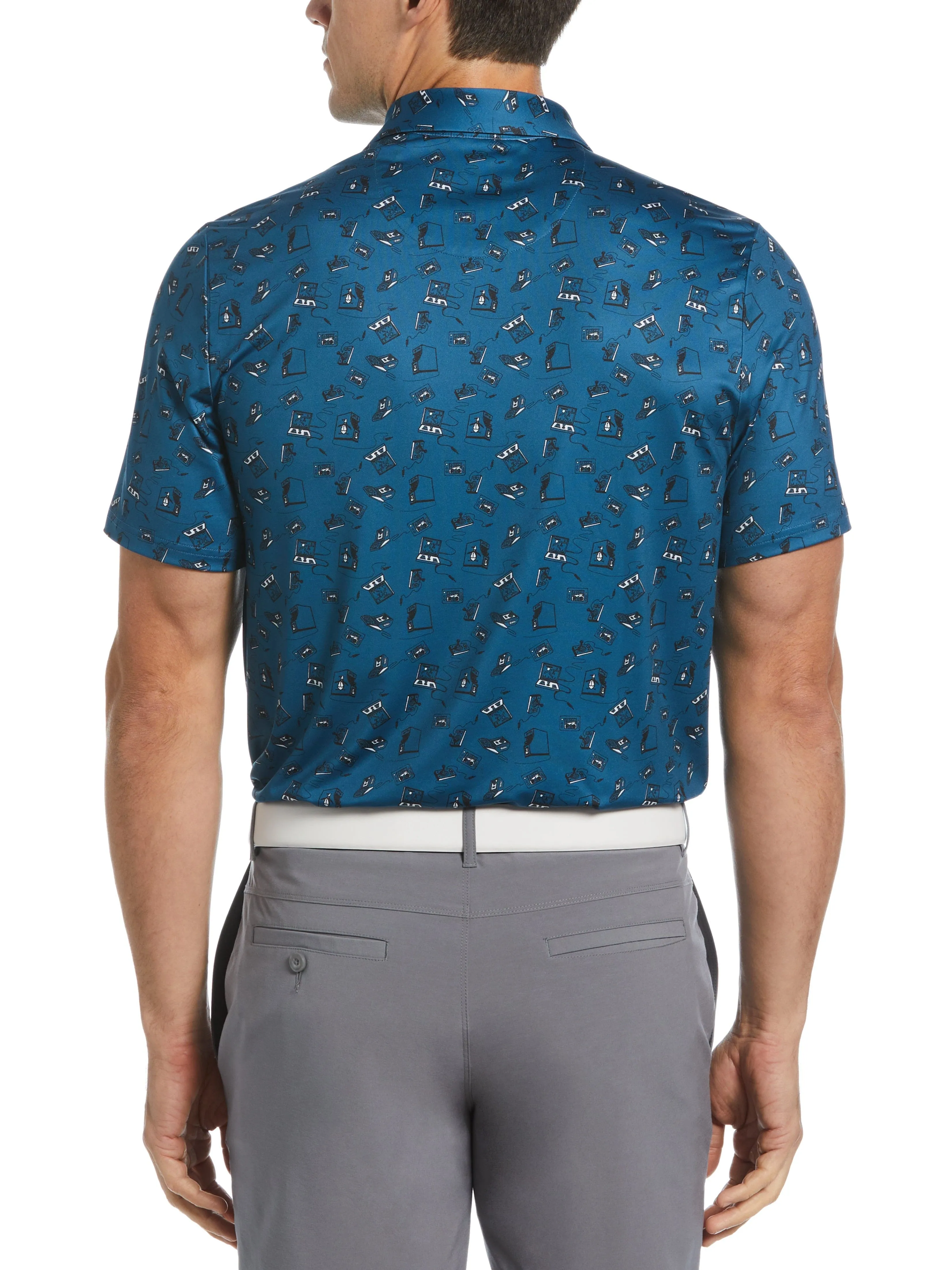 Men's Retro Arcade Print Polo