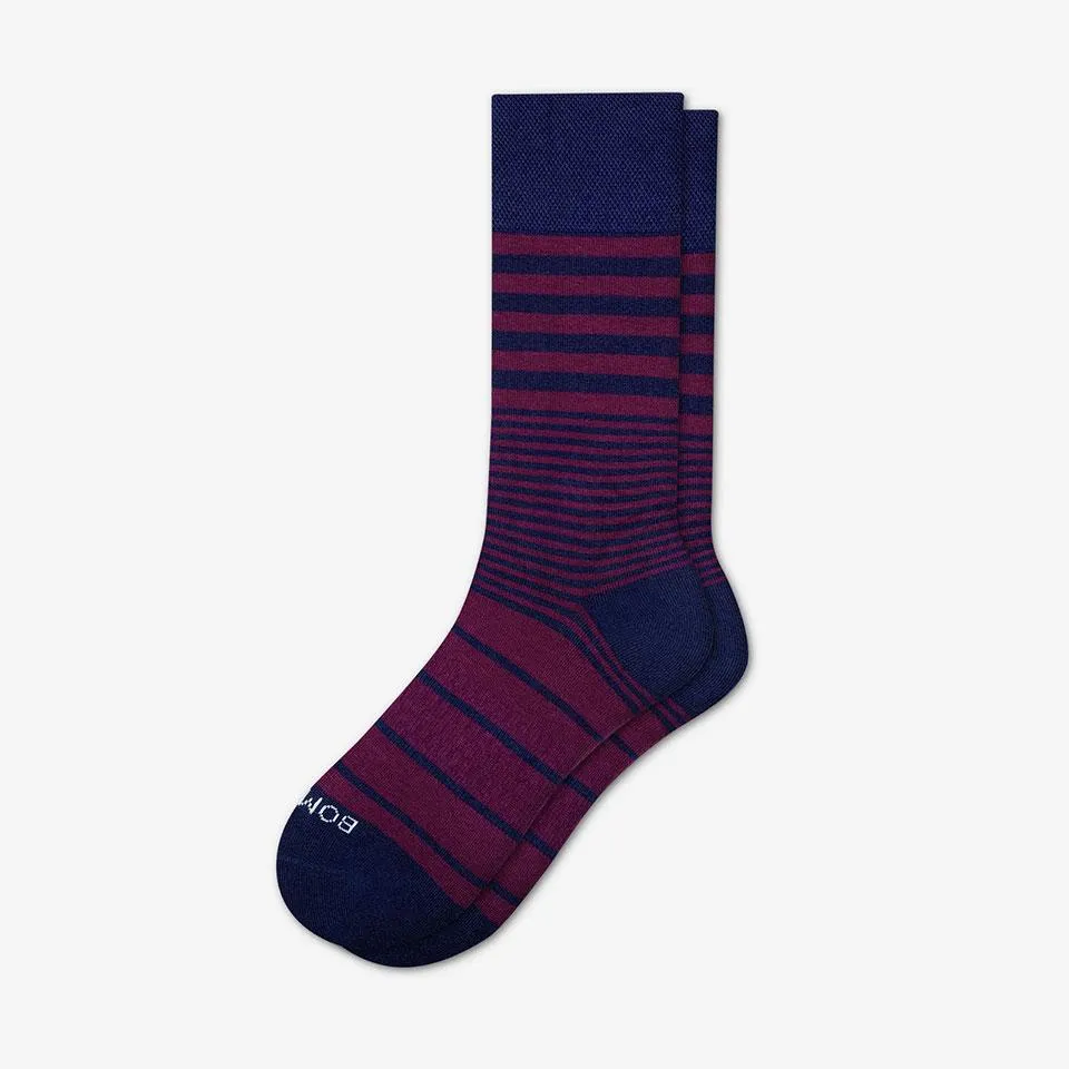 Men's Stripe Dress Calf Socks