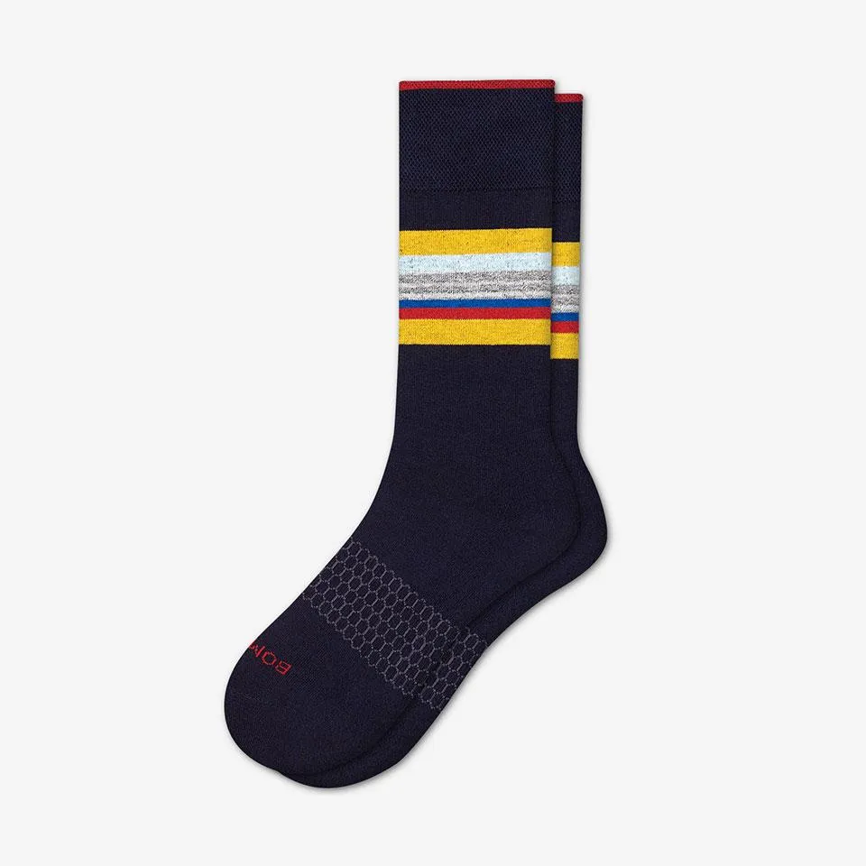 Men's Stripe Dress Calf Socks