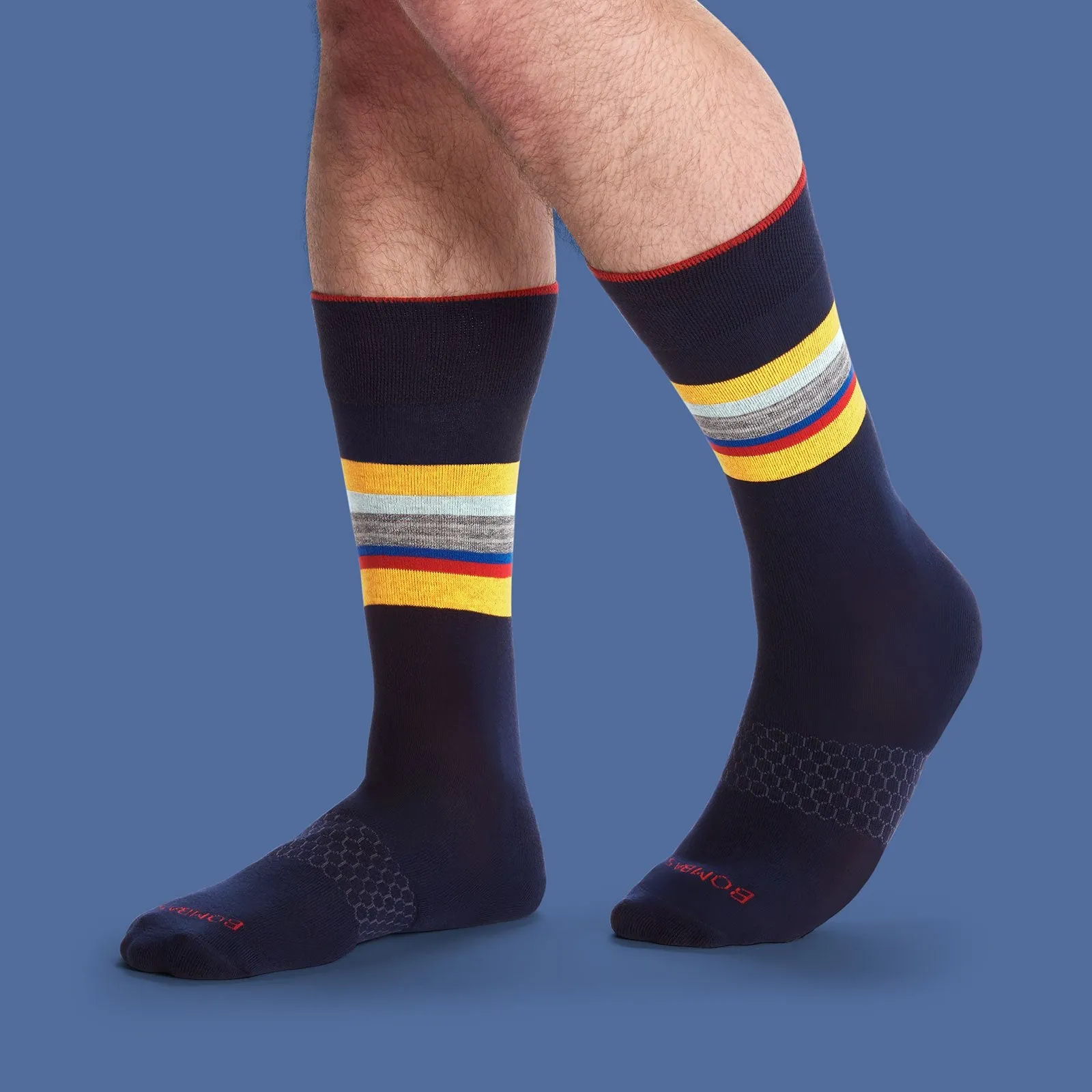 Men's Stripe Dress Calf Socks