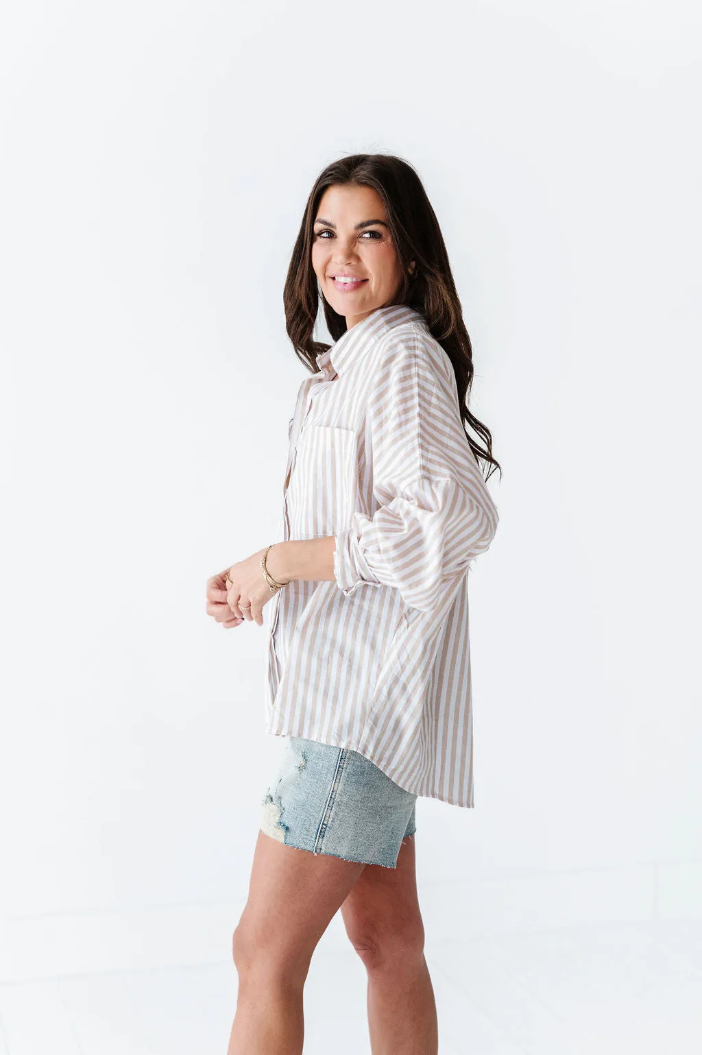 Merritt Striped Button Up