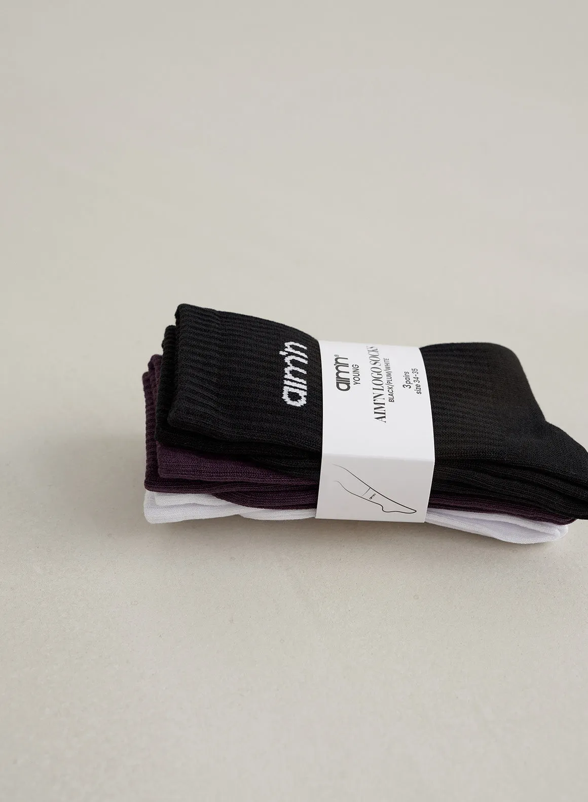 Midnight Plum Young aim'n Logo Socks 3-pack