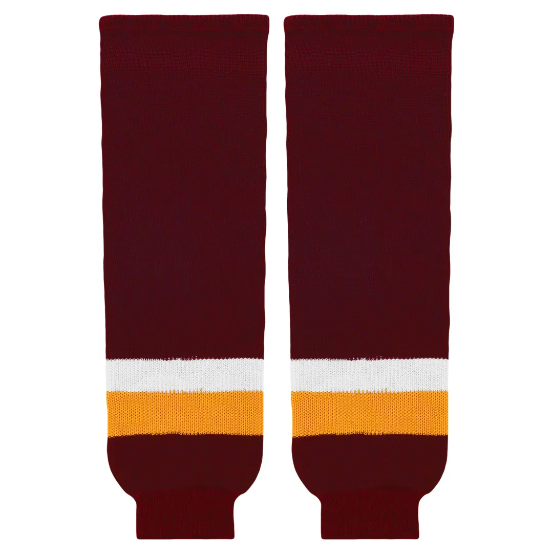 Modelline Maroon/Gold/White Ice Hockey Socks