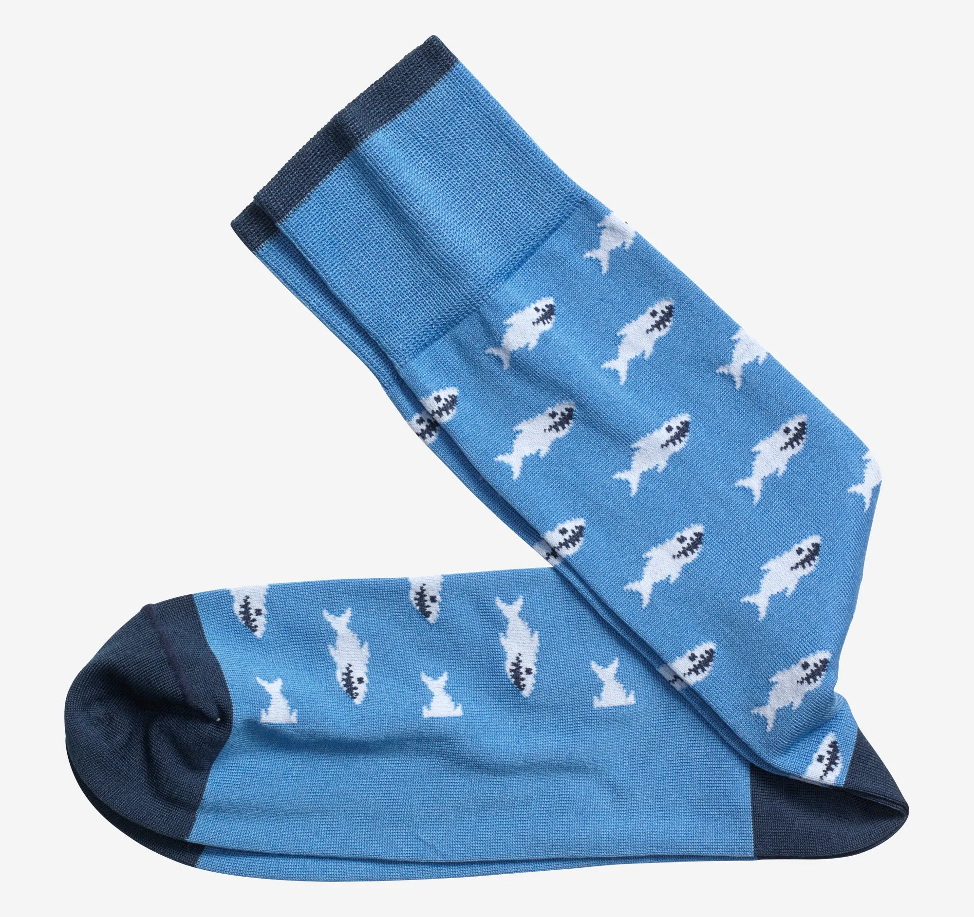 Novelty Sock- Blue Shark- Johnston&Murphy