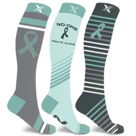 Ovarian Cancer Awareness Compression Socks (3 Pairs)