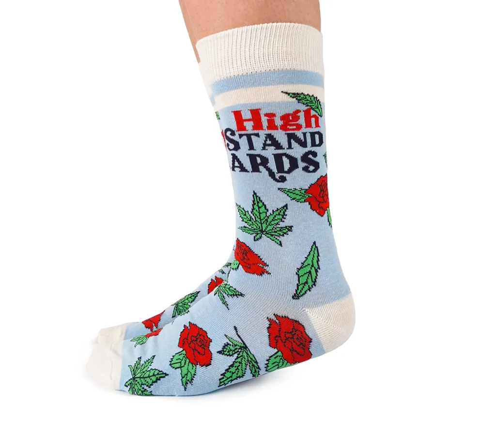 "High Standards" Cotton Crew Socks by Uptown Sox - Medium